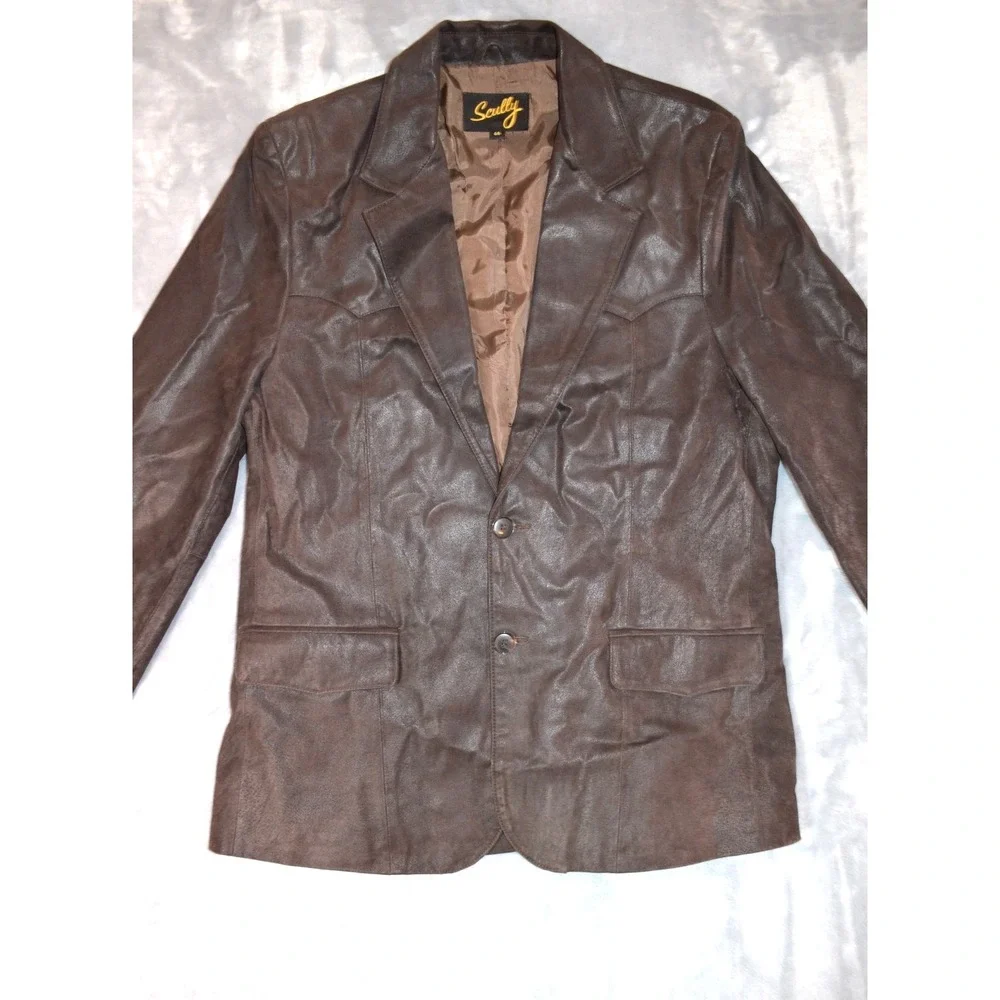 SCULLY‎ Chocalate Brown Western Leather Blazer Jacket Men's 44